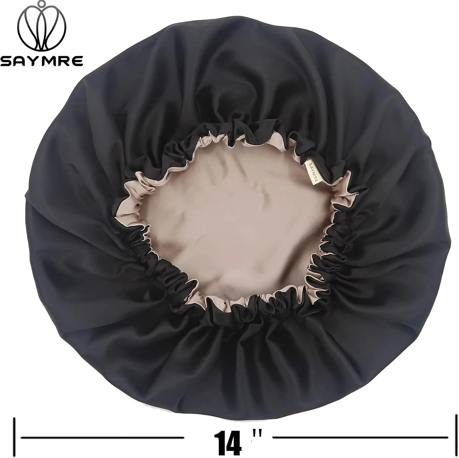 100% Mulberry Silk Lined Bonnet Adjustable Satin Sleep Cap 19 Momme Silk Bonnet for Women Curly,Long Hair Care