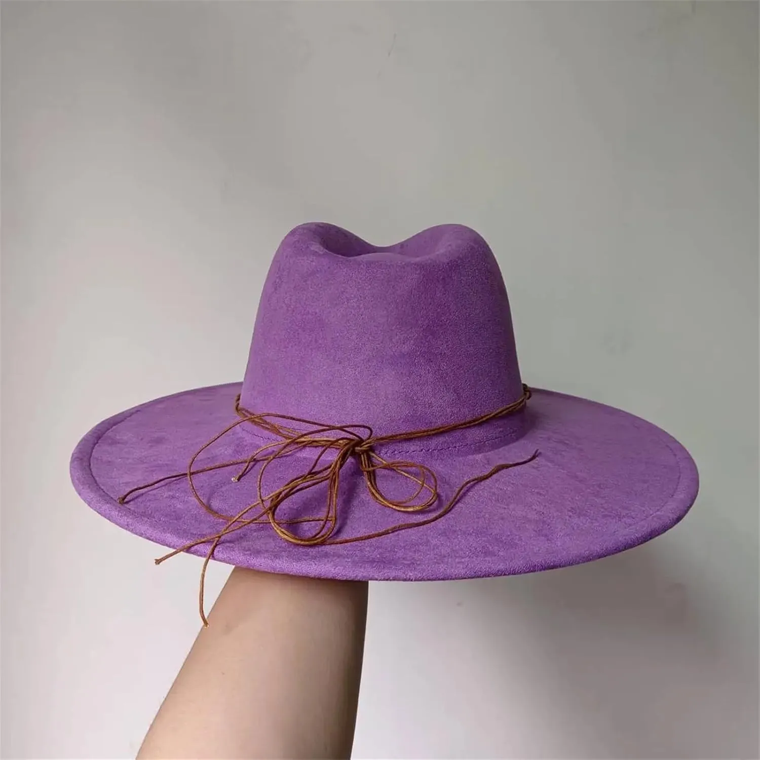 10Cm Wide Brim Fedora Hat Winter Felt Classic Suede Fedoras