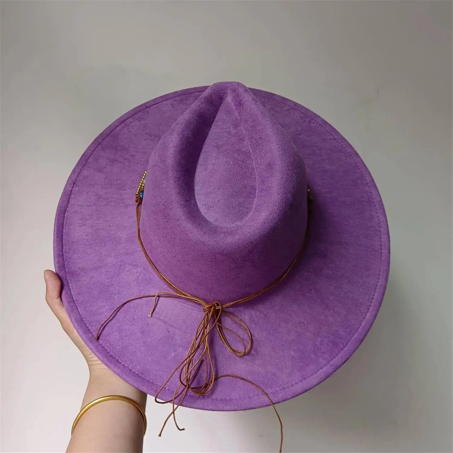 10Cm Wide Brim Fedora Hat Winter Felt Classic Suede Fedoras