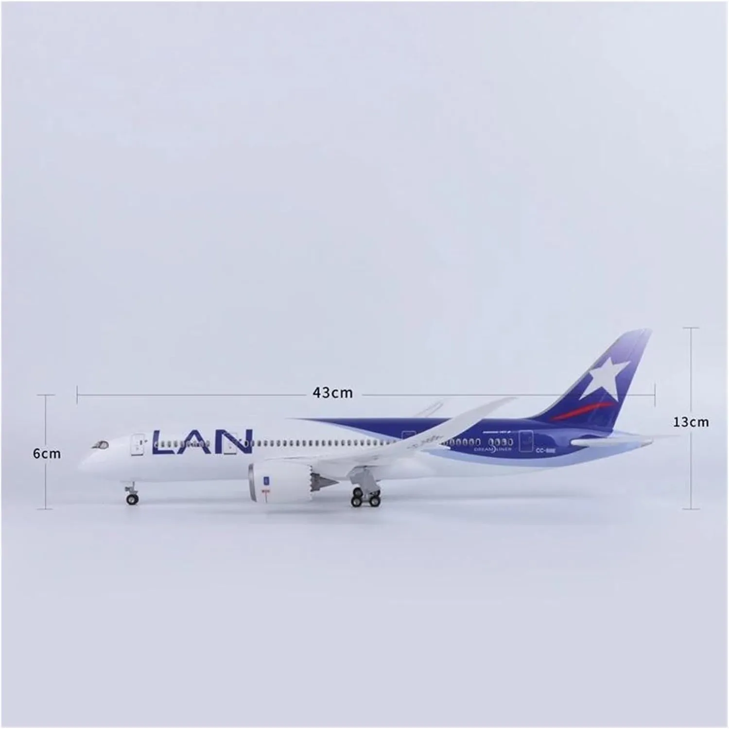 1/130 Scale for B787 Airline Airplane Model Miniature Plane Collection Displa Static Display Aircraft Model Static(with Light)