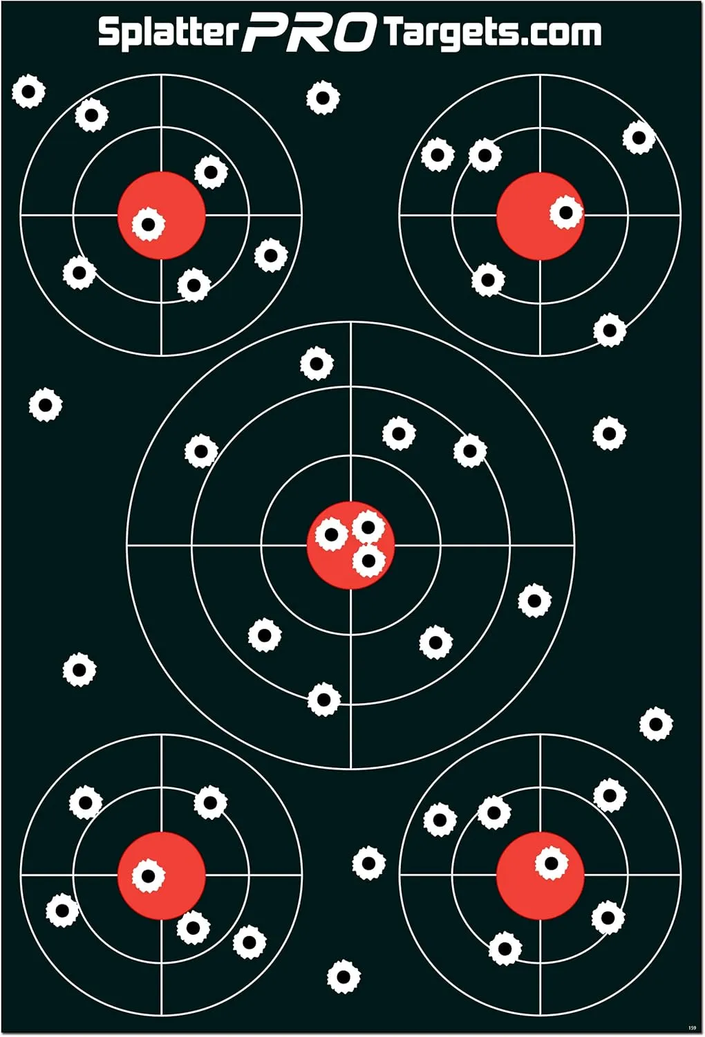 12x18 Splatter Targets. Shots Burst Bright White Upon Impact. Instantly See Your Shots. Ultimate Contrast with White on Black.