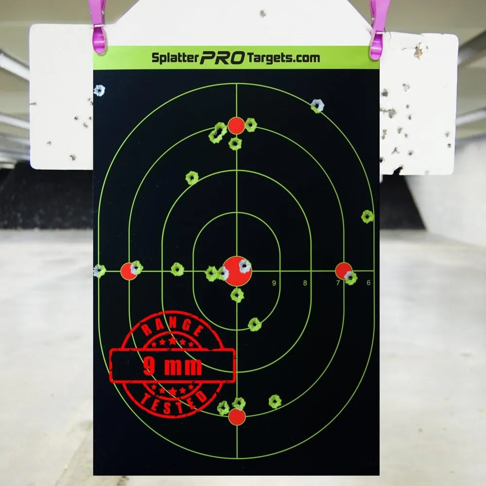 12x18 Splatter Targets. Shots Burst with a Bright Splatter Upon Impact. Instantly See Your Shots.