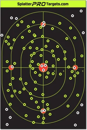 12x18 Splatter Targets. Shots Burst with a Bright Splatter Upon Impact. Instantly See Your Shots.