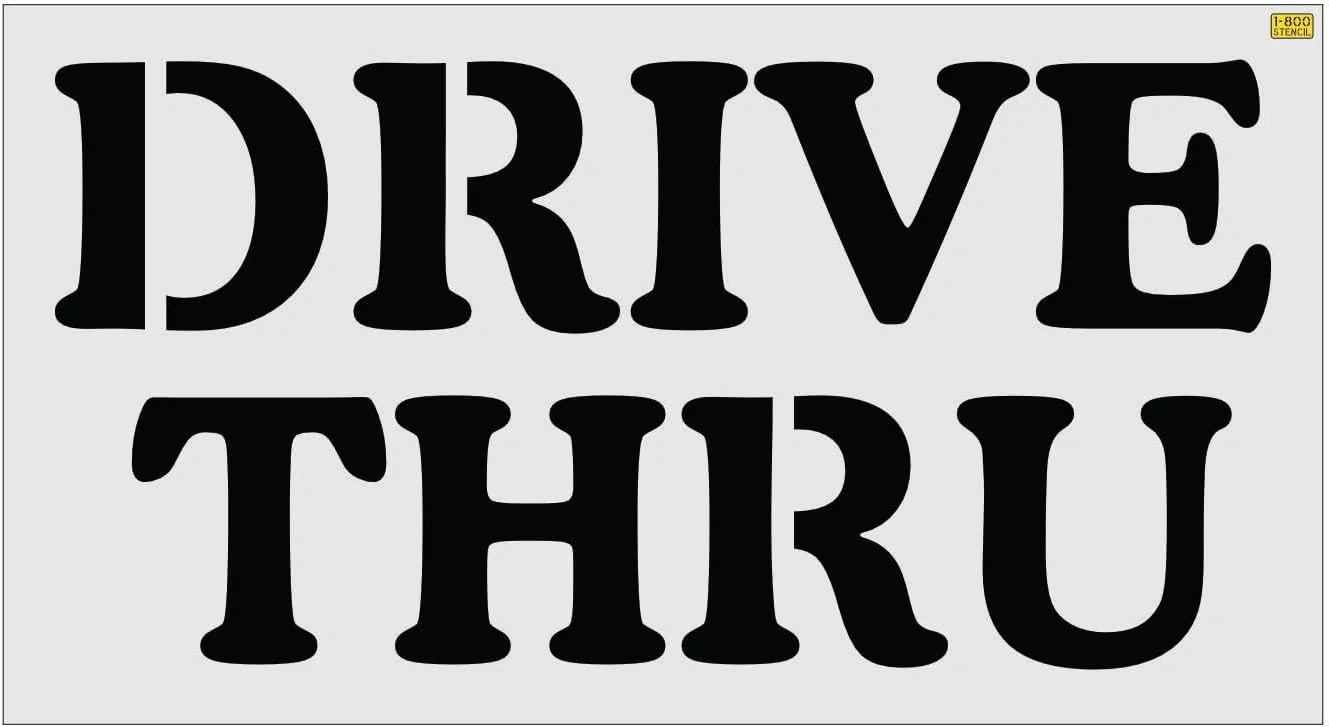16" Burger King Drive Thru Stencil - 1/16" (.063") Light-Duty LDPE