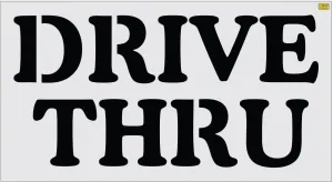 16" Burger King Drive Thru Stencil - 1/16" (.063") Light-Duty LDPE
