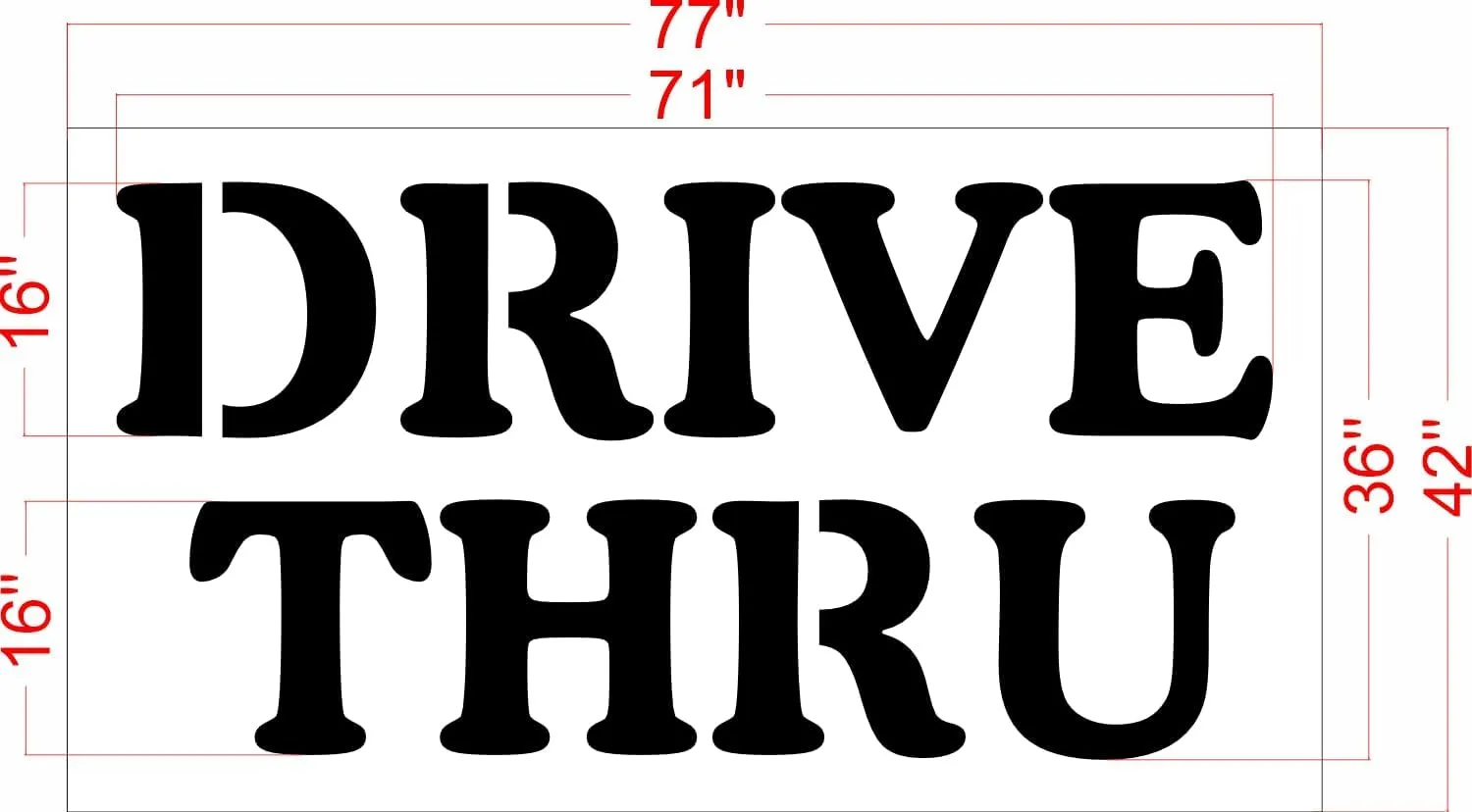 16" Burger King Drive Thru Stencil - 1/16" (.063") Light-Duty LDPE