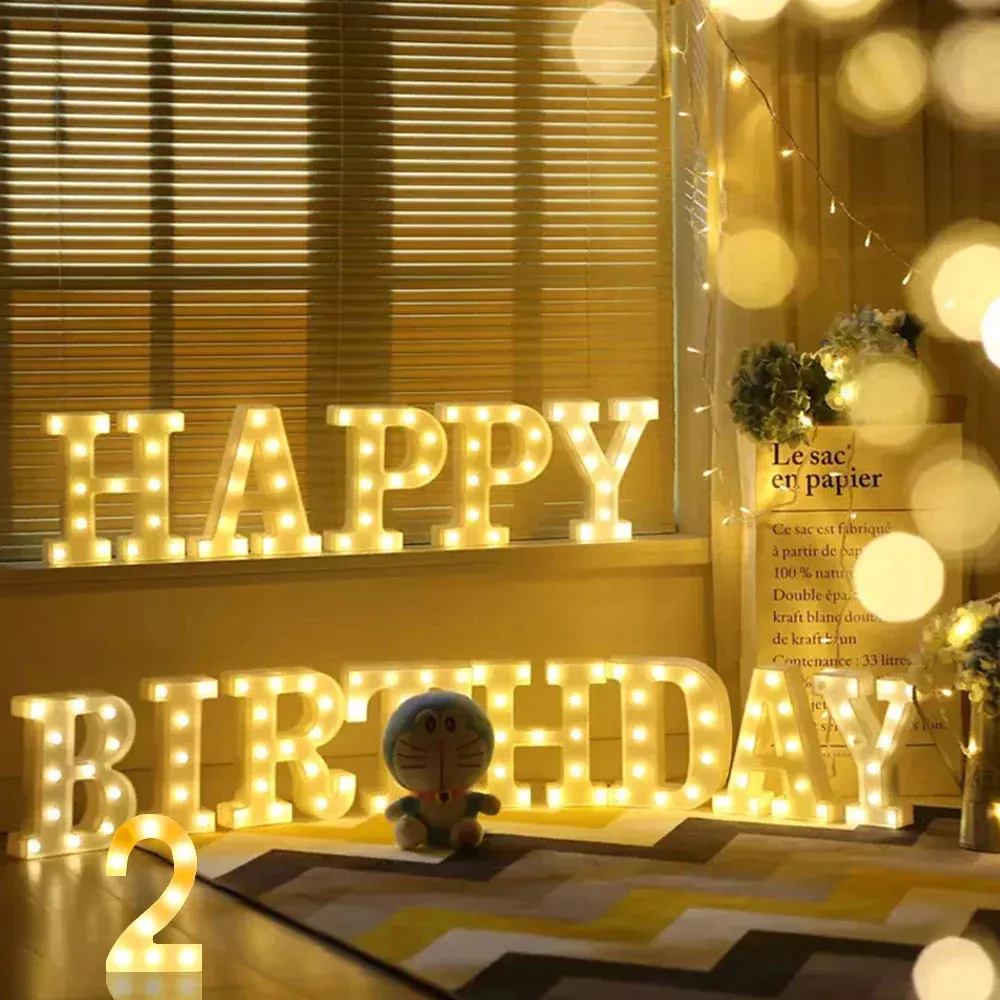 1pcs Creative Luminous Number Letter Light AA Battery Powered Night Light for Christmas Wedding Birthday Party Decor