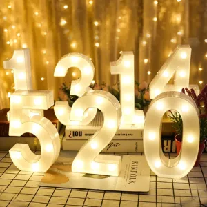 1pcs Creative Luminous Number Letter Light AA Battery Powered Night Light for Christmas Wedding Birthday Party Decor