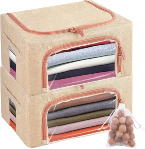2 Pack 24L Cashmere Sweater Storage Bag with Natural Cedar Ball,Breathable & Washable Cotton Bag,Cashmere Protection Pouch Wool Cotton Sweater Storage Bag for Woolen Cashmere Sweaters,Merino Wool