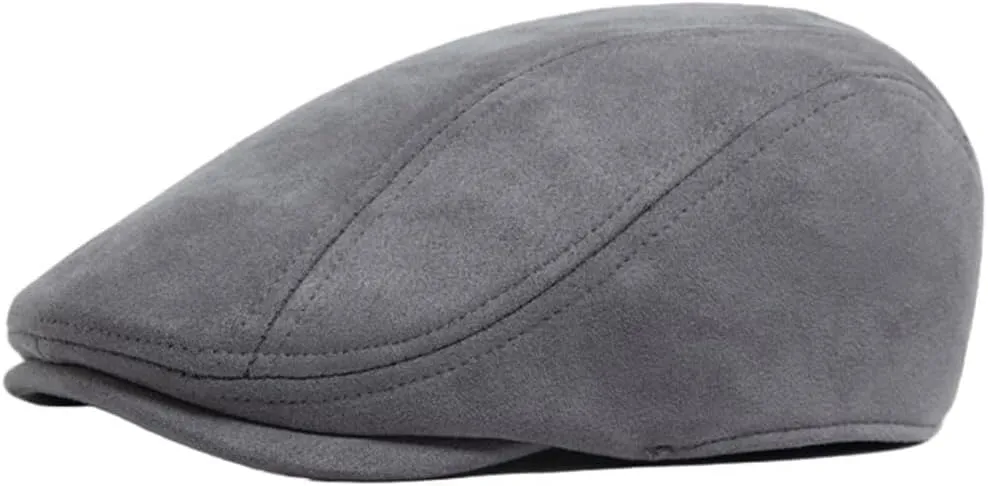2025 Men's Classic Newsboy Hat Suede Fabric Flat Ivy Cap Fashion Gatsby Hat Vintage Casual Stretch Cabbie Driving Cap