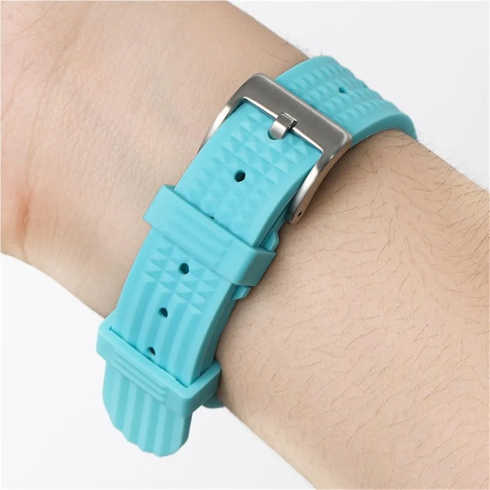 20mm 22mm Rubber Strap Fast Release Soft Watch Replacement Flat-Ended Universal Watchband