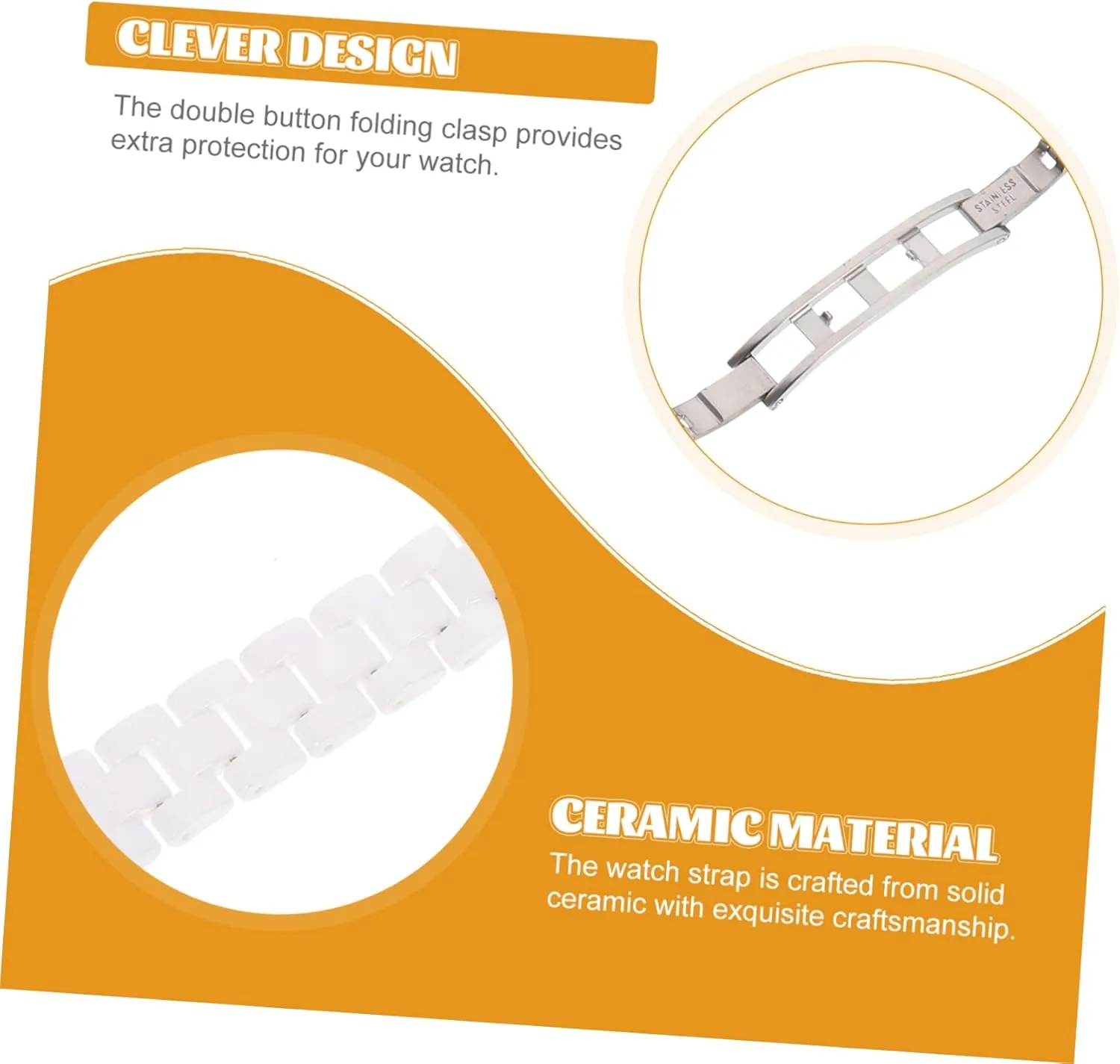 2pcs Ceramic Strap Womens Bangles Bracelets Watches Flat Mouth Watchband Women's Wristband Ceramics