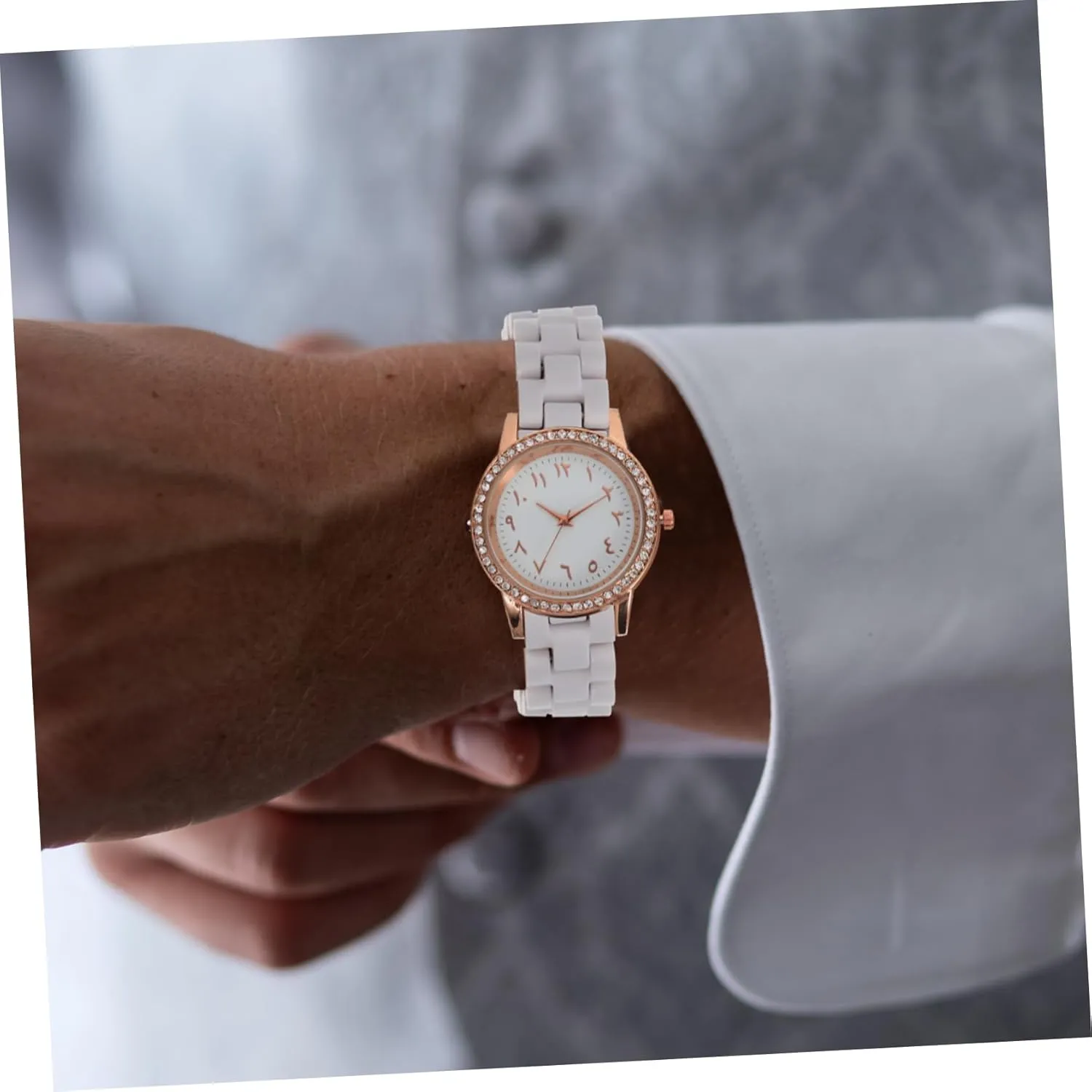 2pcs Ceramic Strap Womens Bangles Bracelets Watches Flat Mouth Watchband Women's Wristband Ceramics