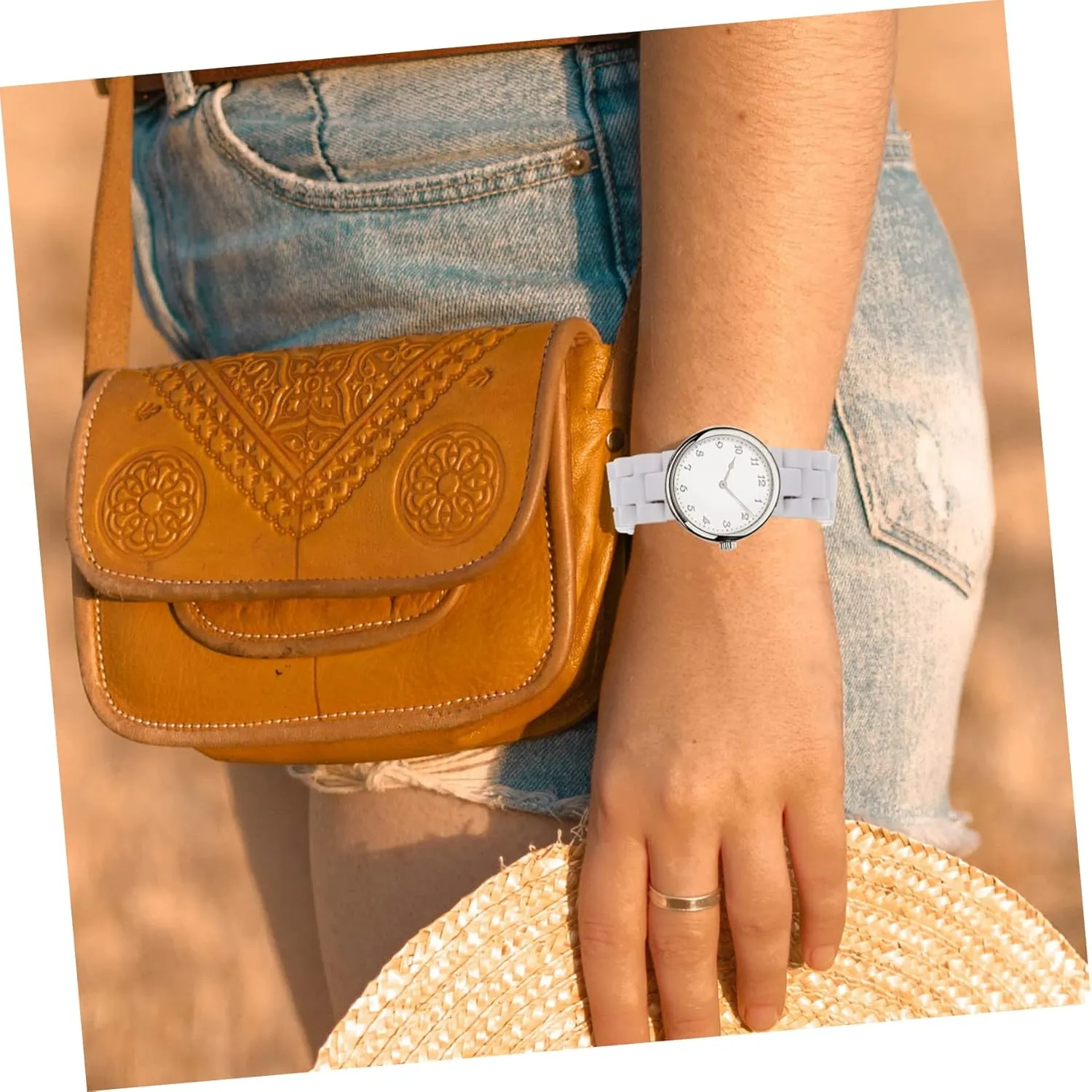 2pcs Ceramic Strap Womens Bangles Bracelets Watches Flat Mouth Watchband Women's Wristband Ceramics