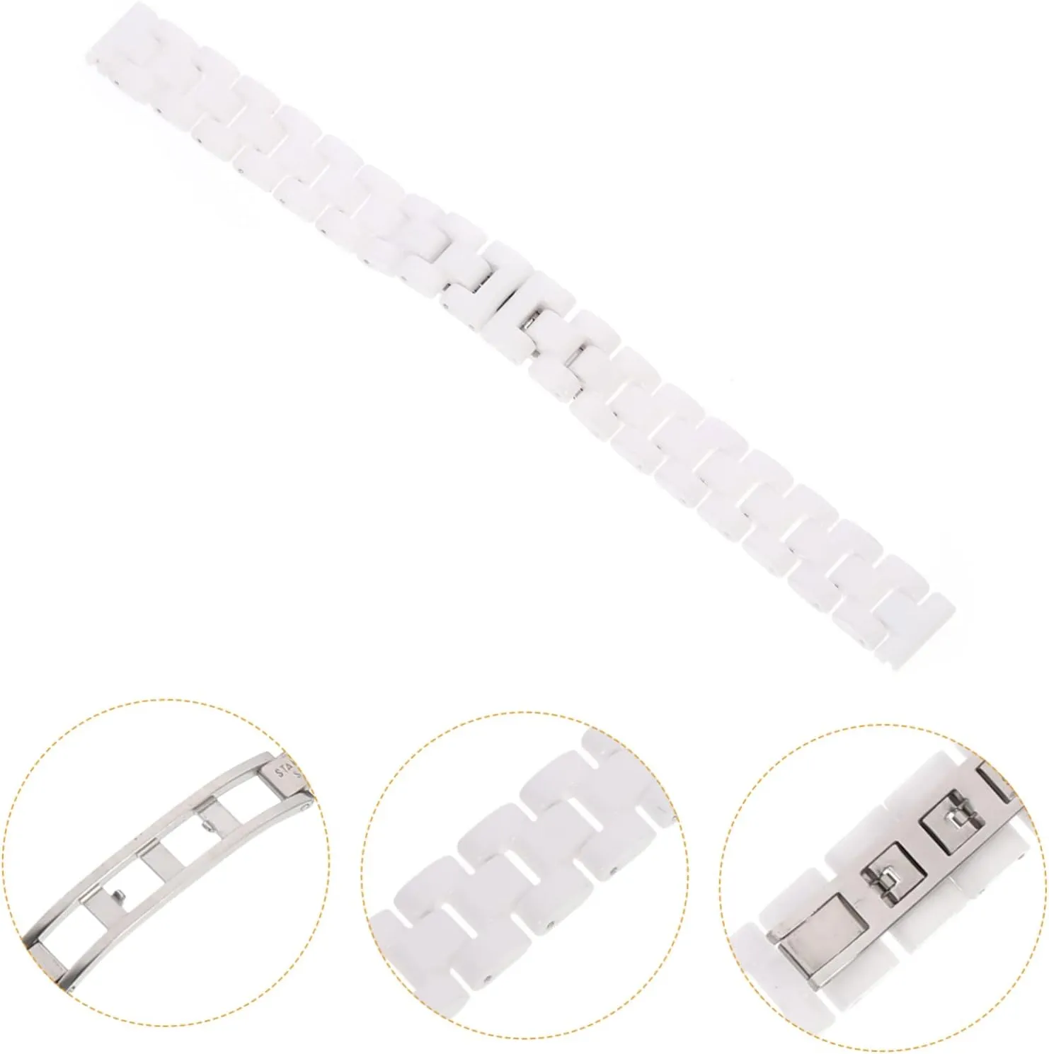 2pcs Ceramic Strap Womens Bangles Bracelets Watches Flat Mouth Watchband Women's Wristband Ceramics