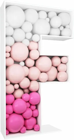 3FT Tall Mosaic Balloon Frame Letters Big Marquee Light Up DIY Kit for Birthday Party Wedding Backdrop Decor - Pre-Cut Foam Board Letter F