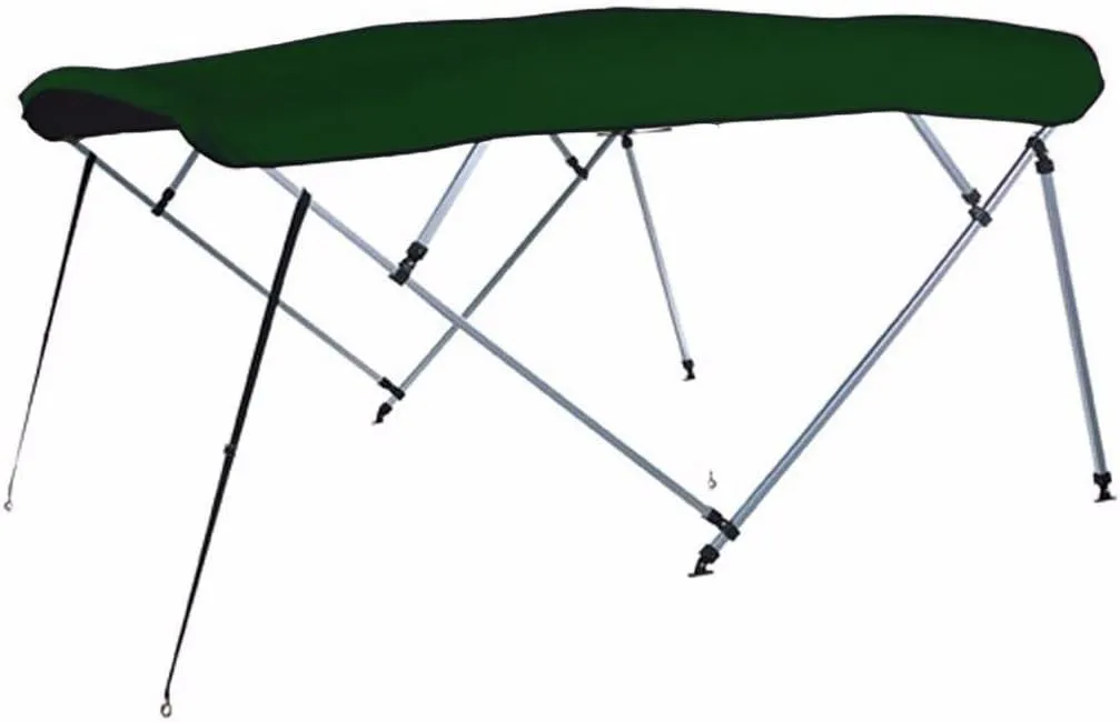 7.6 oz Green 4 Bow Square Tube Boat Bimini TOP with Running Light Cutout Sunshade Compatible for Starcraft MX 23 CP 2015