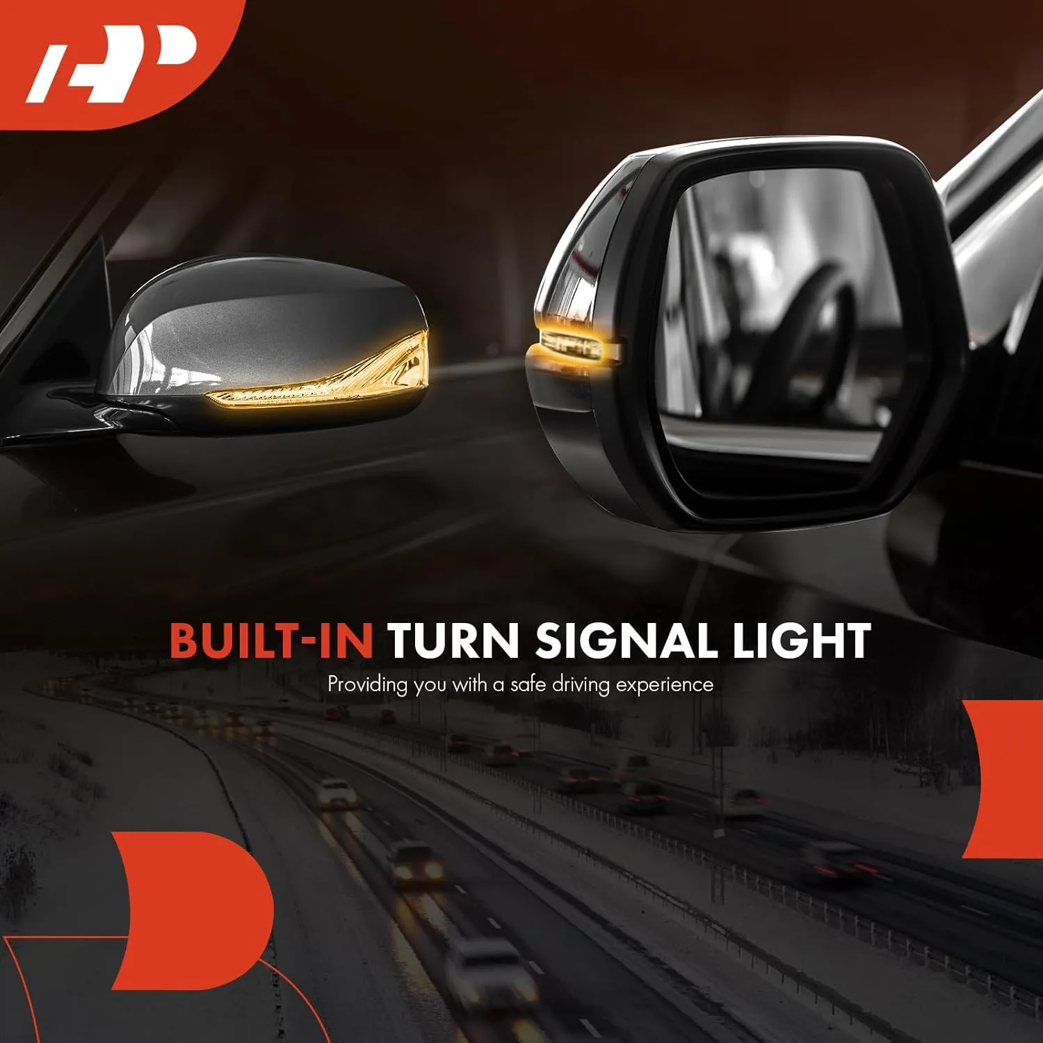 A-Premium Driver Side Power Door Mirror - Compatible with Mazda CX-5 CX5 2017-2022 - Non-Heated, Manual Folding Black, Outside Rear View Mirror w/Turn Signal and Blind Spot Detection