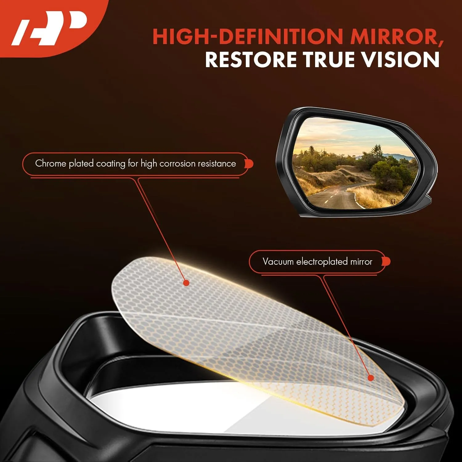 A-Premium Driver Side Power Door Mirror - Compatible with Mazda CX-5 CX5 2017-2022 - Non-Heated, Manual Folding Black, Outside Rear View Mirror w/Turn Signal and Blind Spot Detection