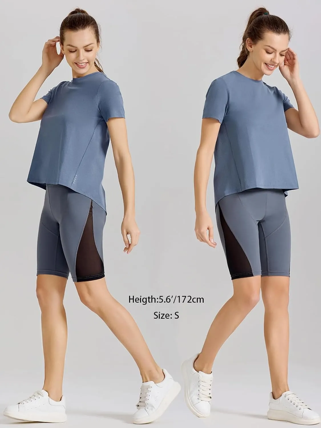 AARYA Workout Tops for Women UPF50 Breathable Loose Fit Yoga T Shirts Short Sleeve Running Gym Athletic Tee Top