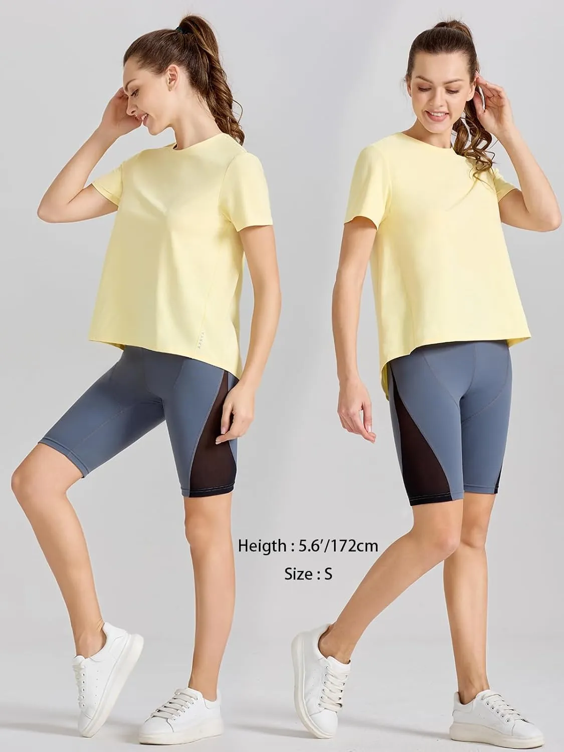 AARYA Workout Tops for Women UPF50 Breathable Loose Fit Yoga T Shirts Short Sleeve Running Gym Athletic Tee Top
