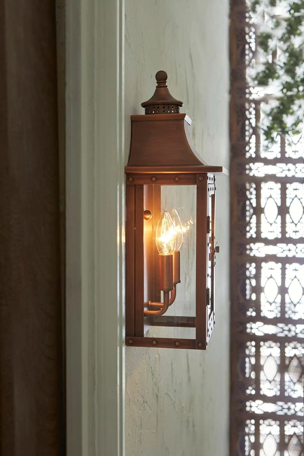 Acclaim 8302CP St. Charles Collection 2-Light Wall Mount Outdoor Light Fixture, Copper Patina (bulb is not included)