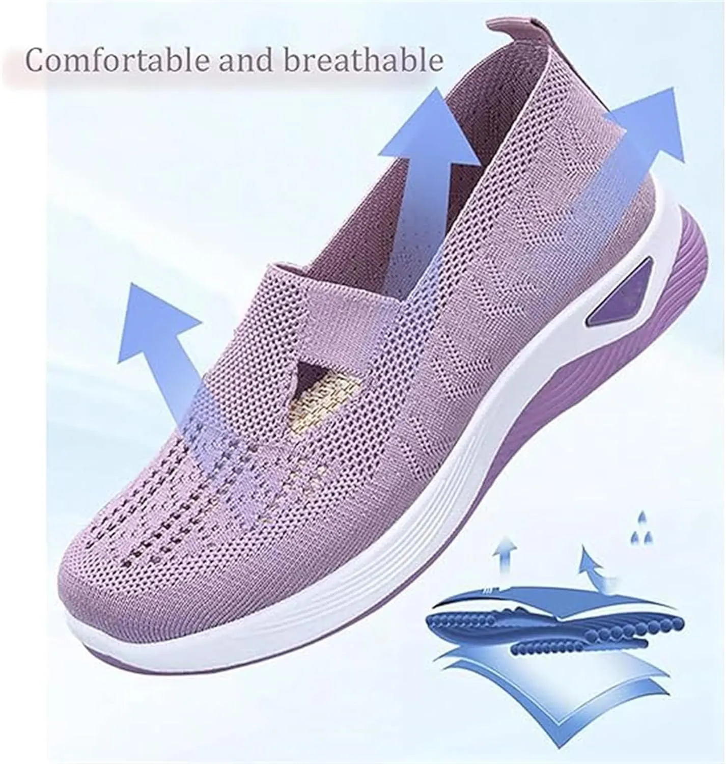 Addenno Womens Shoes, Enjerr Orthopedic Shoes Womens, Casual Breathable Slip on Orthopaedic Walking Sneakers
