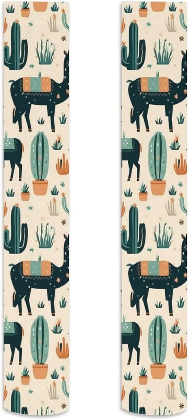 African Camels Animals Cactus Thigh High Socks Warm Boot Stockings Over The Knee High Socks Long Winter Stockings