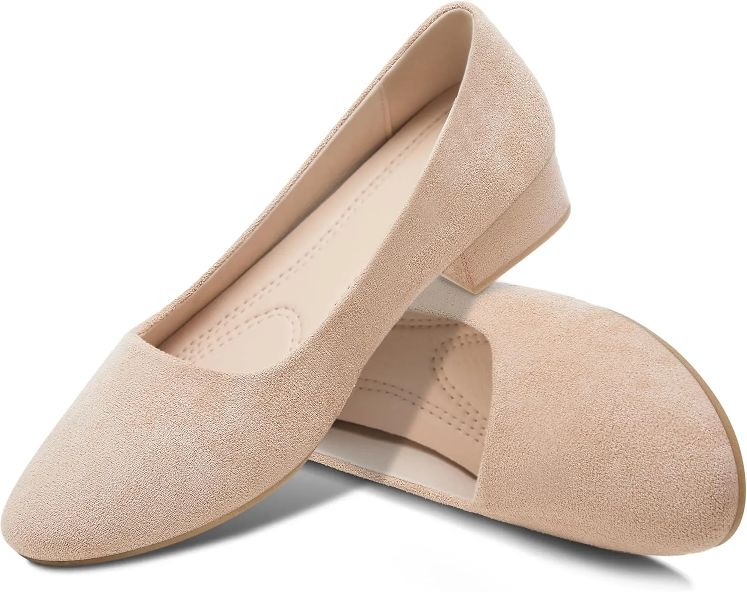 AISFAES Women Pumps Low Chunky Rounded Toe Heels Healed Dress Pumps Elegant Wedges Working Shoes