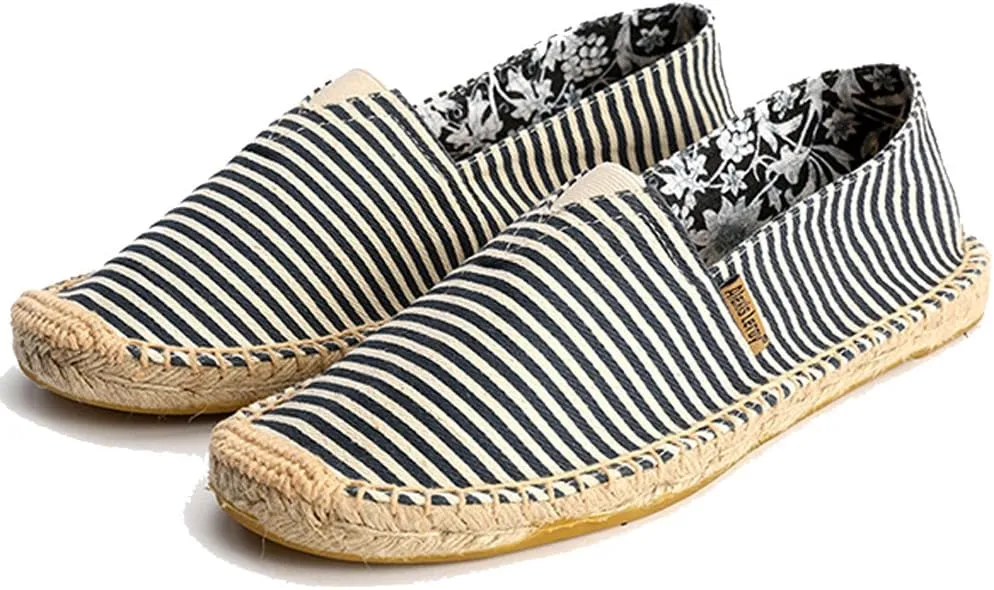 Alexis Leroy Women's Summer Stripe Canvas Flat Espadrilles