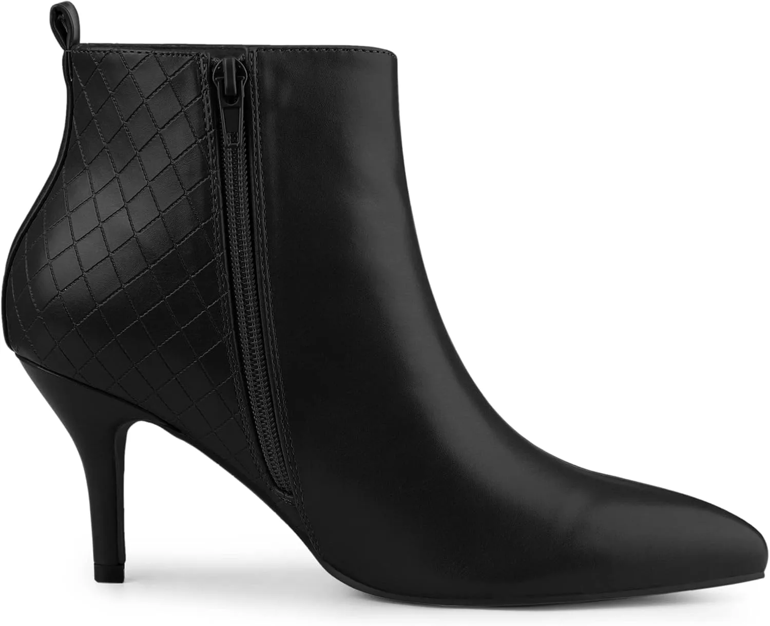 Allegra K Women's Pointed Toe Side Zipper Stiletto Heels Ankle Boots