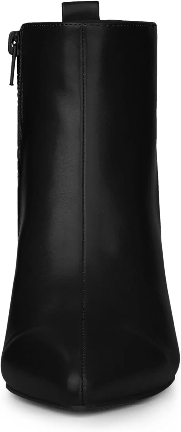 Allegra K Women's Pointed Toe Side Zipper Stiletto Heels Ankle Boots