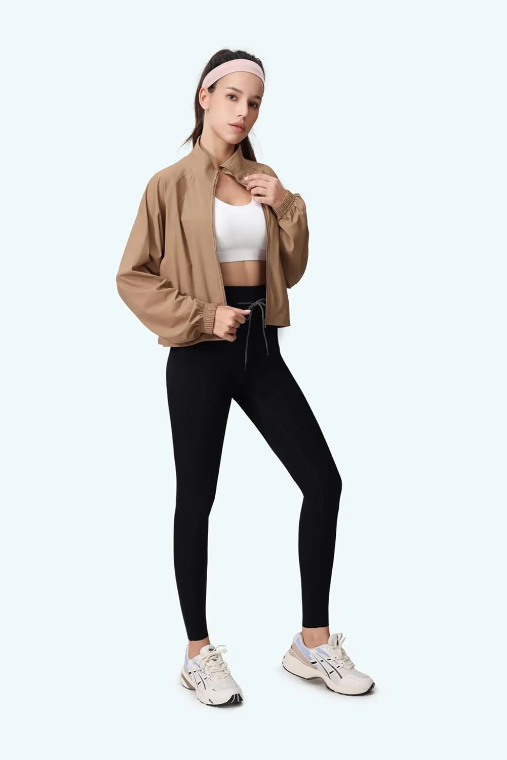 altiland Women's Full Zip Athletic Workout Running Yoga Gym Cropped Track Jackets