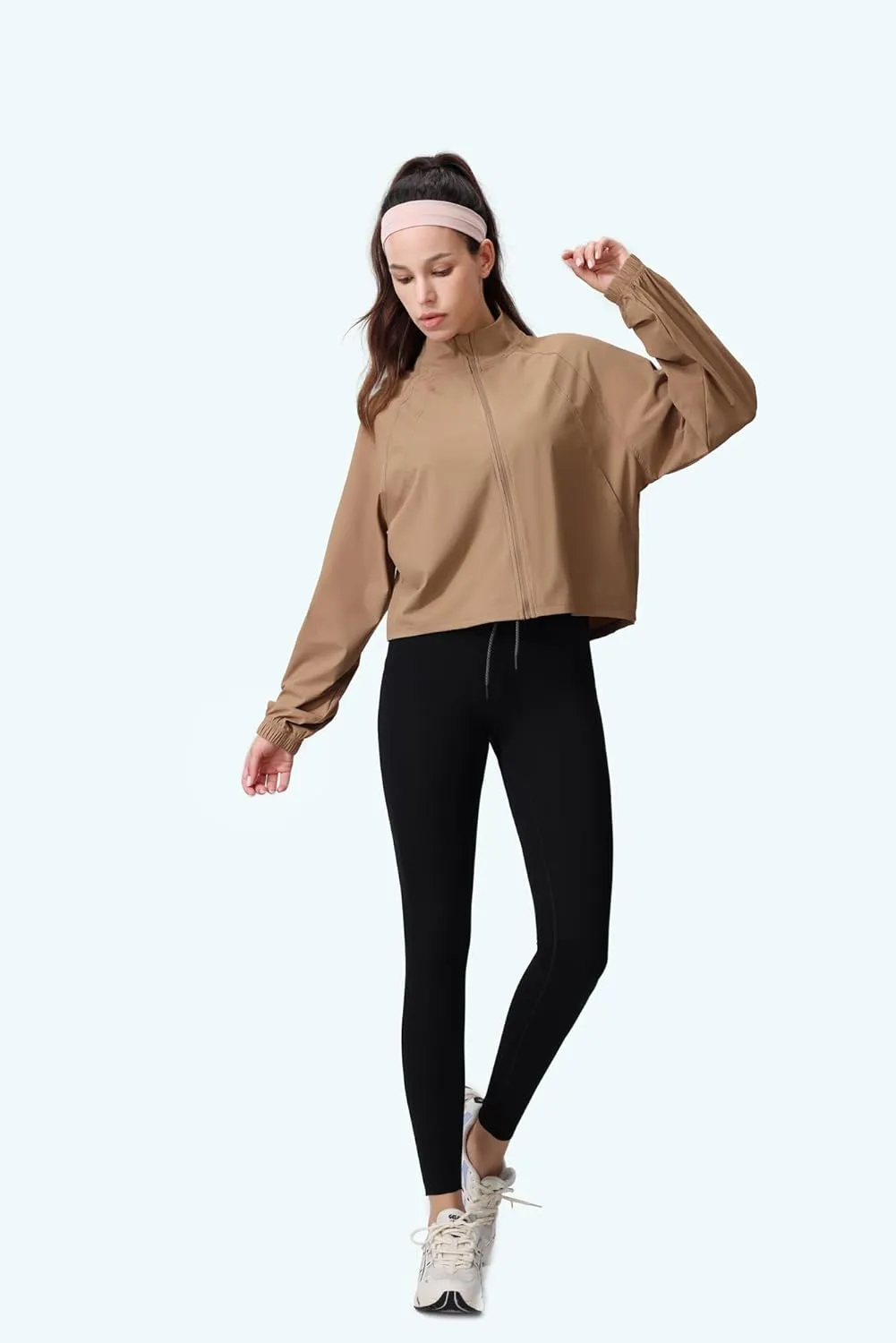 altiland Women's Full Zip Athletic Workout Running Yoga Gym Cropped Track Jackets