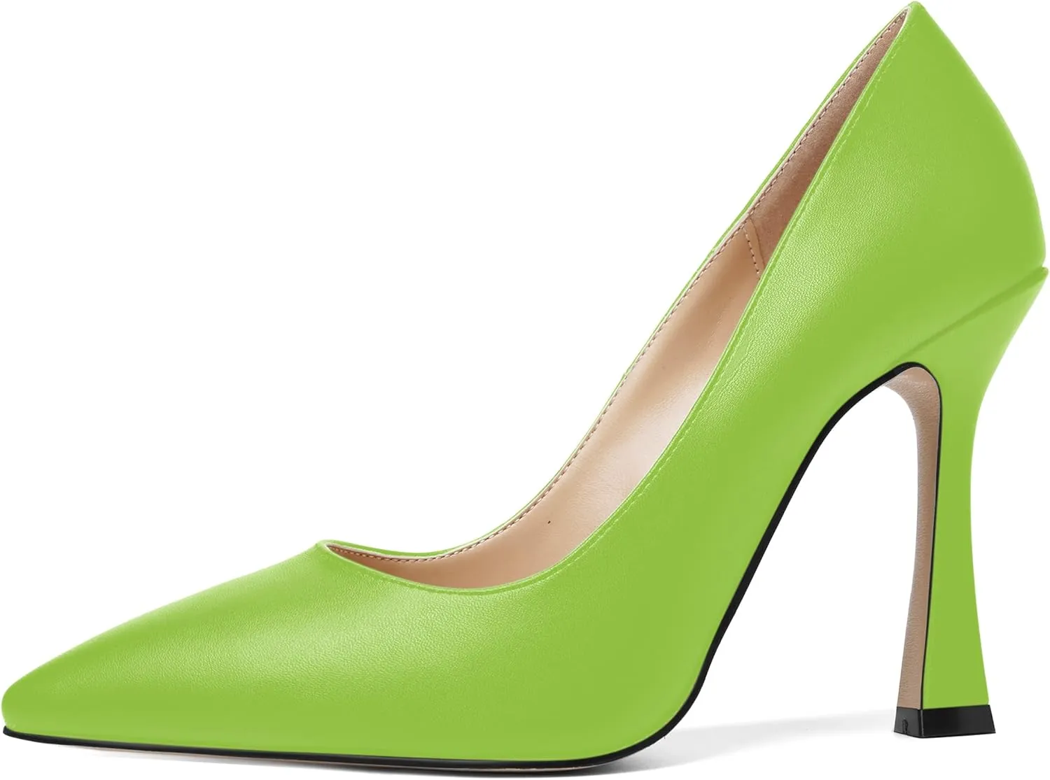 AMBELIGHT Womens Solid Dress Slip On Matte Elegant Pointed Toe Stiletto High Heel Pumps Shoes 4 Inch