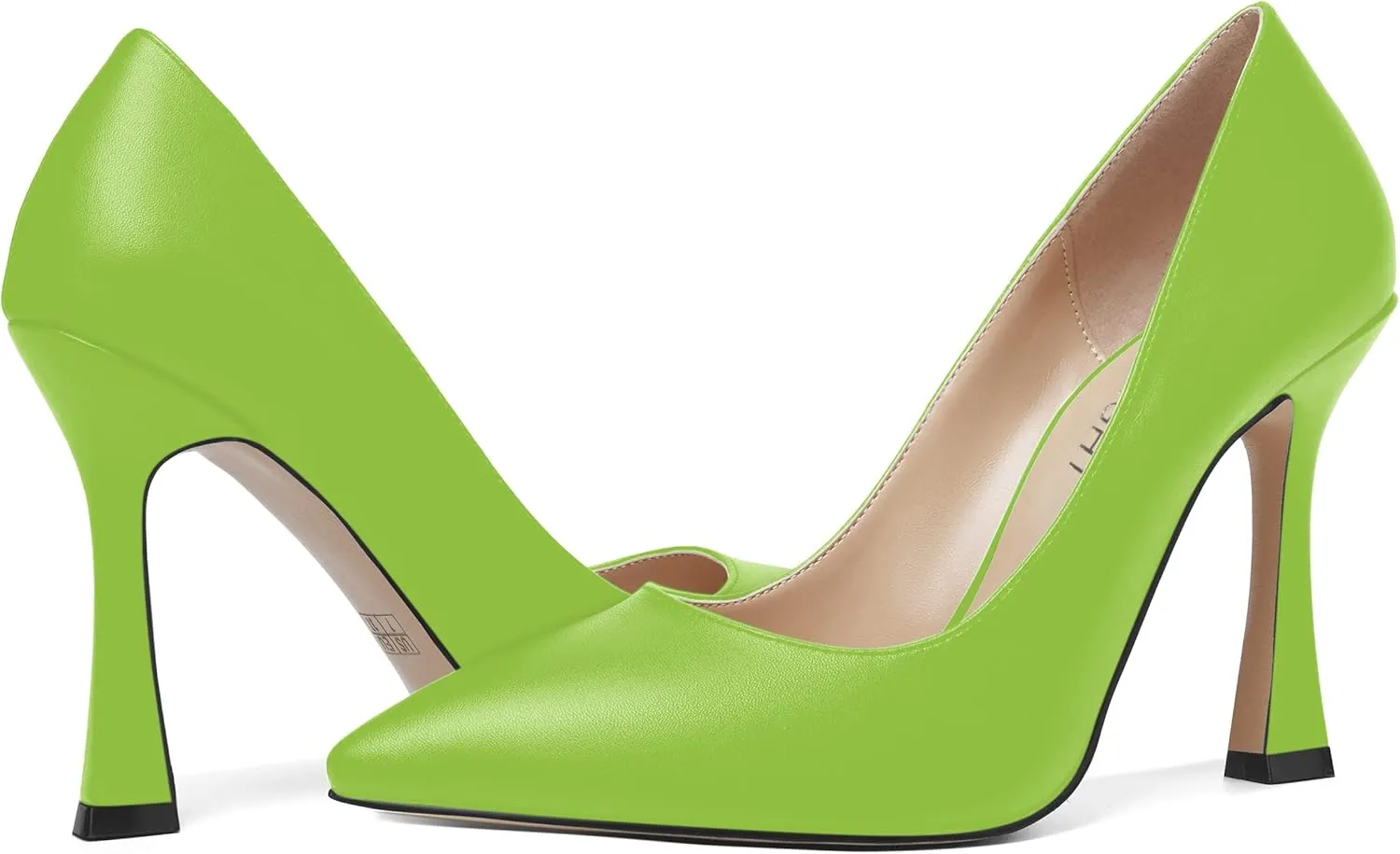 AMBELIGHT Womens Solid Dress Slip On Matte Elegant Pointed Toe Stiletto High Heel Pumps Shoes 4 Inch