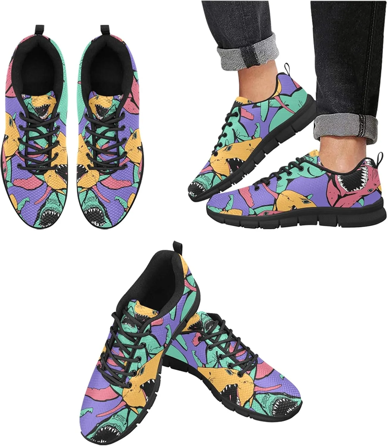 ANANGTEE Awsome Motorcycle Womens Sneakers Fashion Casual Comfortable Lightweight Breathable Arch Support Slip On Non-Slip Tennis Shoes Walking Shoes US13