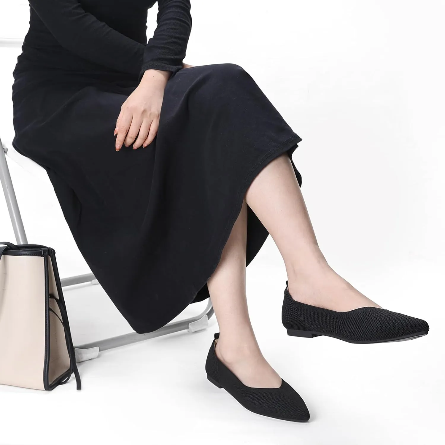 Ankis Ballet Flats Shoes for Women Dressy Comfortable, Pointed Toe Casual Work Flats for Women Foldable