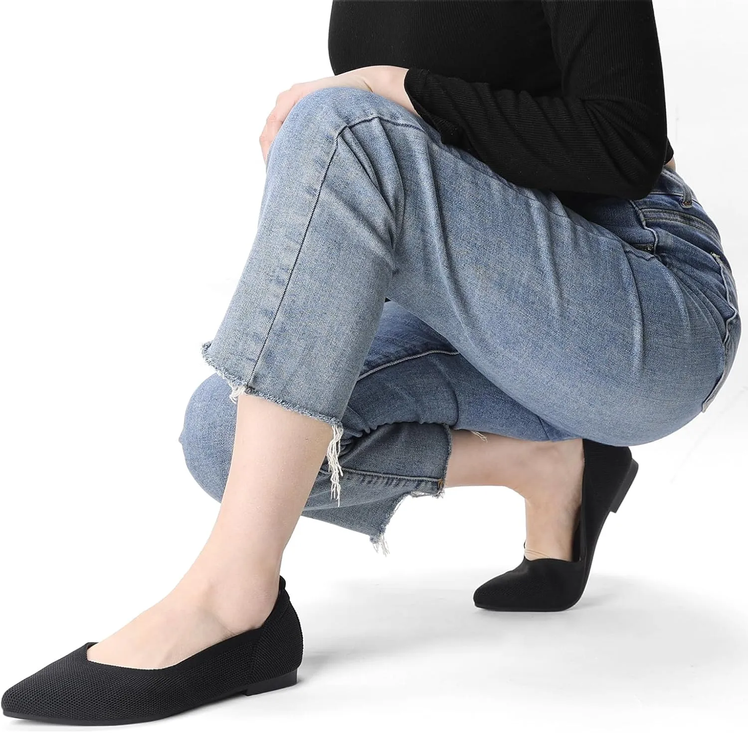 Ankis Ballet Flats Shoes for Women Dressy Comfortable, Pointed Toe Casual Work Flats for Women Foldable