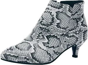 Ankle Boots for Women Low Heel Pointed Toe V Cut Kitten Heels Leather Booties Side Zipper Dress Shoes Office Booties