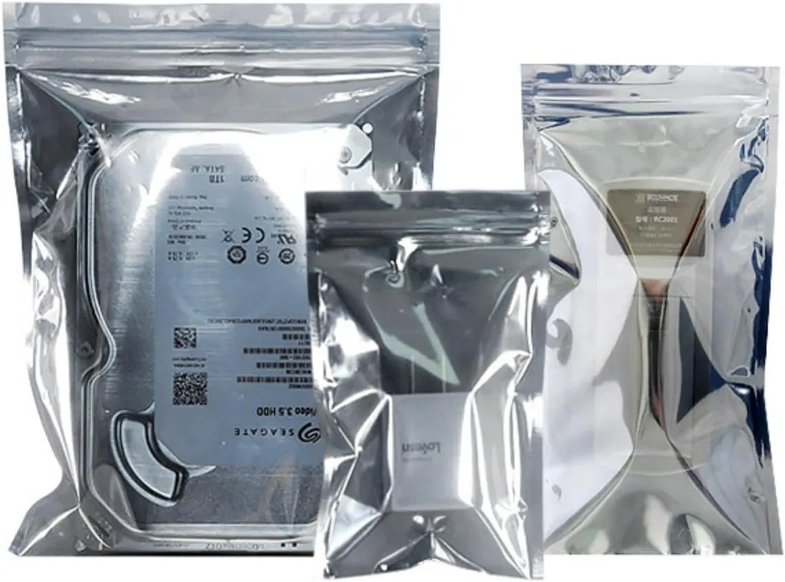 Anti-Static ESD Shielding Bags for IC Trays & Electronic Components – Moisture-Proof Mylar Packaging for LED Strips, Reels, Carrier Tapes & SMD Storage (Multiple Sizes)