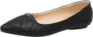 ANUFER Womens Pointed Toe Ballerinas Lightweight Flat Pumps
