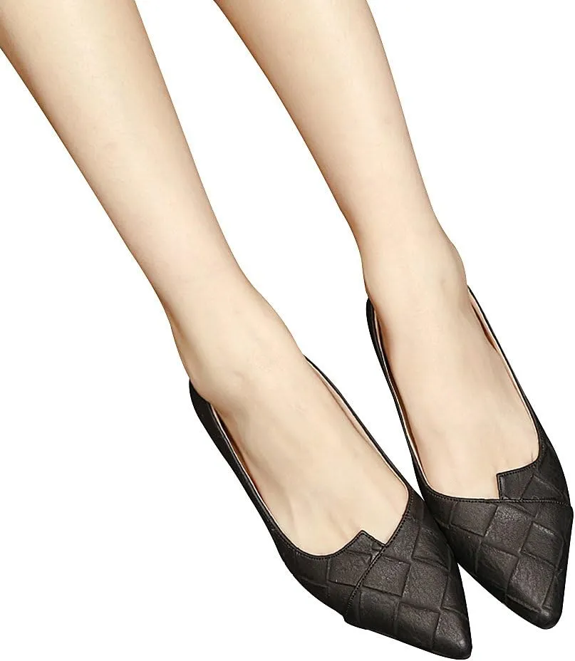 ANUFER Womens Pointed Toe Ballerinas Lightweight Flat Pumps