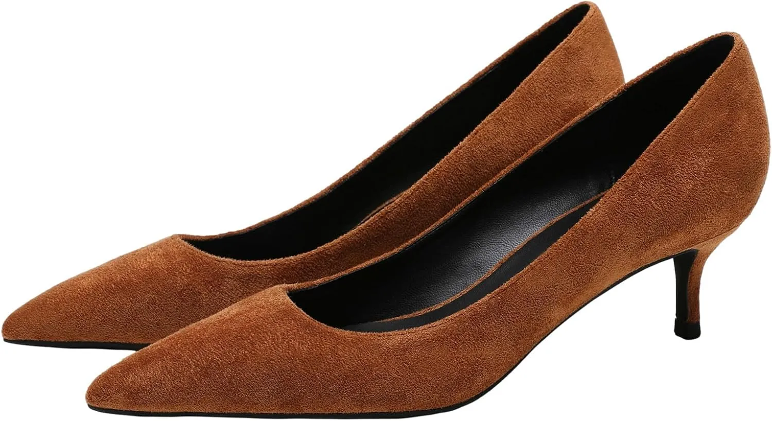 ANUFER Women's Velvet 5CM/8CM High Heels Elegant Pointed Toe Pumps Office Work Shoes