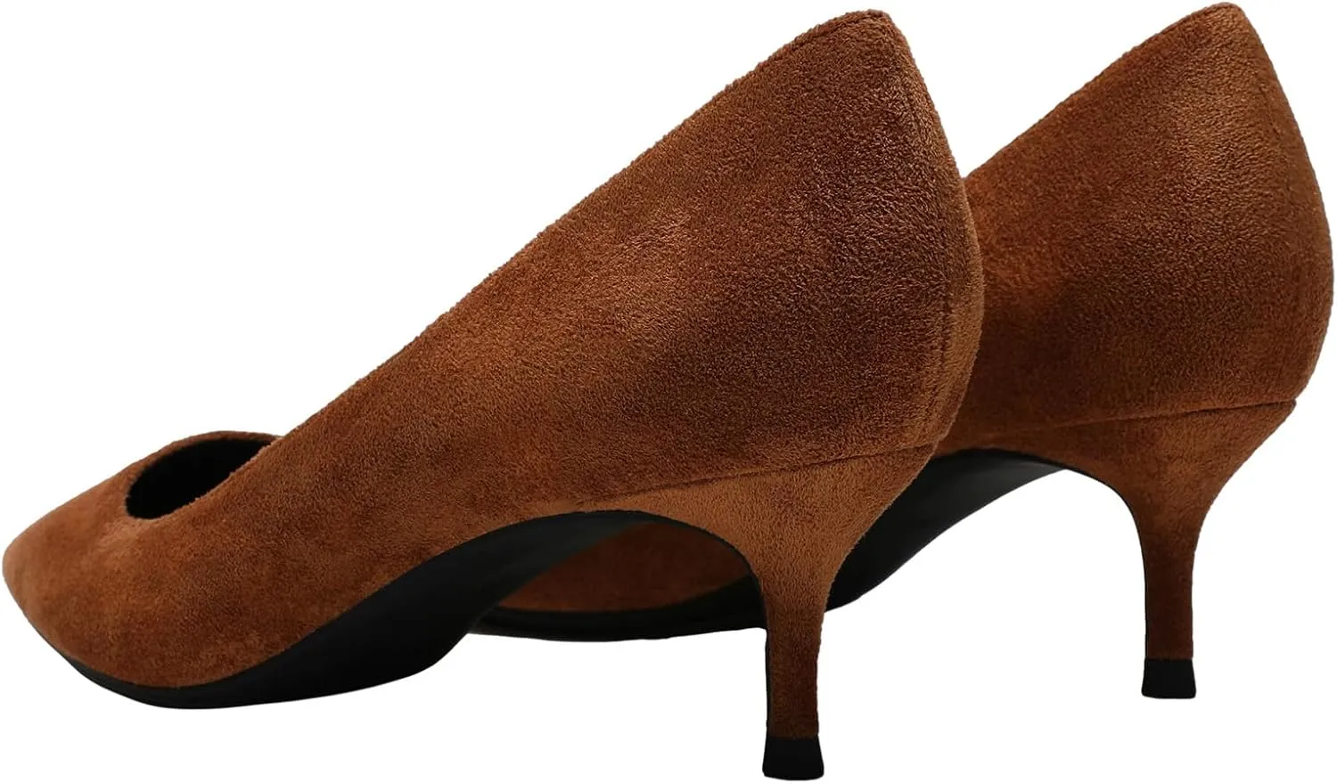 ANUFER Women's Velvet 5CM/8CM High Heels Elegant Pointed Toe Pumps Office Work Shoes