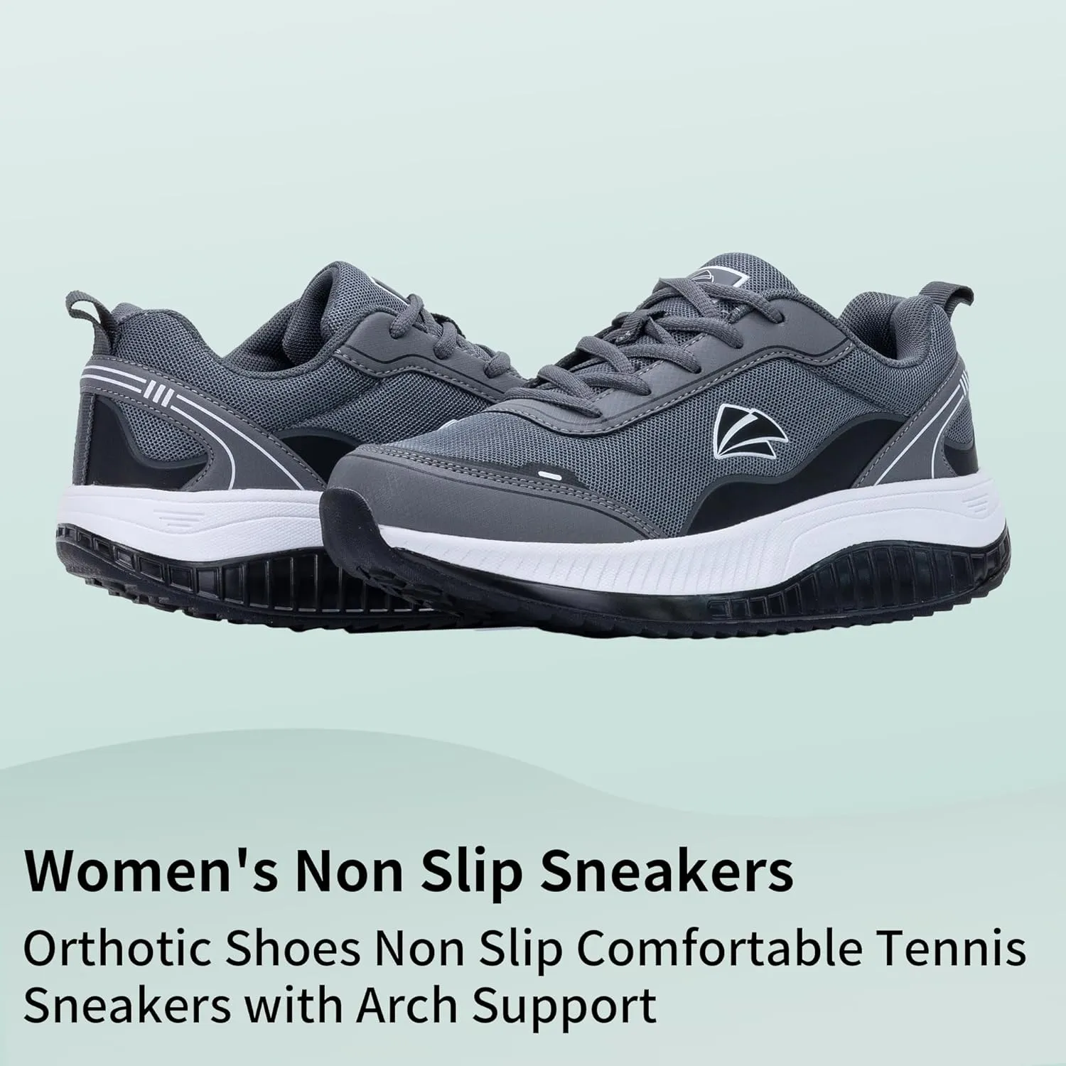 AOV Womens Walking Orthotic Shoes Lightweight Breathable Sneakers with Arch Support for Running Gym Workout
