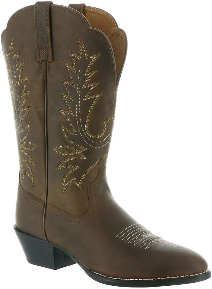 ARIAT BMVY9 Womens Heritage R Toe Western Boot Distressed Brown 7.5