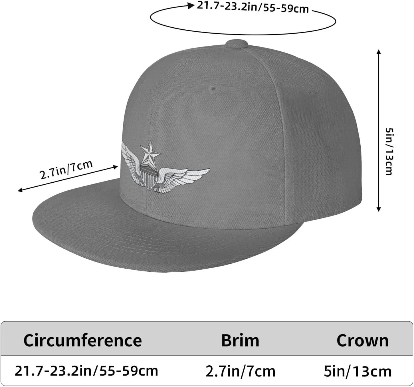 Army Senior Aviator Wing Baseball Cap Unisex Flat Brim Hat