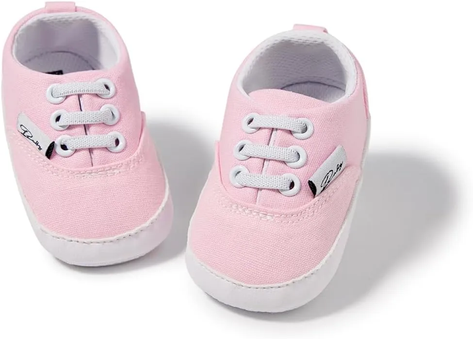 Baby Boys Girls Canvas Sneaker Soft Anti-Slip Sole Newborn Infant First Walkers Canvas Denim Shoes