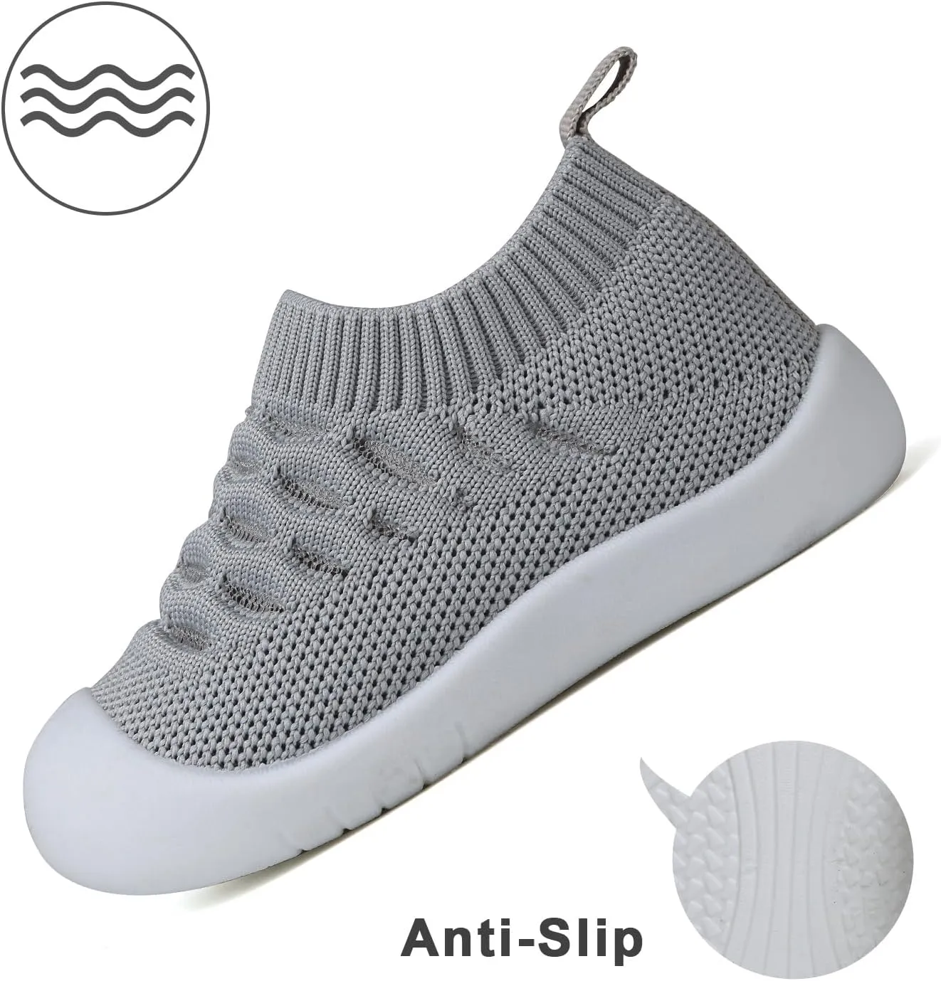 Baby Shoes for Boys Girls Breathable First Walking Shoes - Infant Toddler Trainers Shoes Non Skid Indoor Floor Slipper with Soft Sole Cotton Mesh On Sneaker